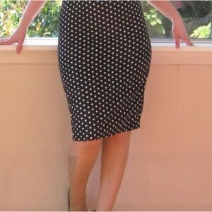 Liz Claiborne Polka Dot pinup Pencil Skirt Sz 6 vintage 98% cotton